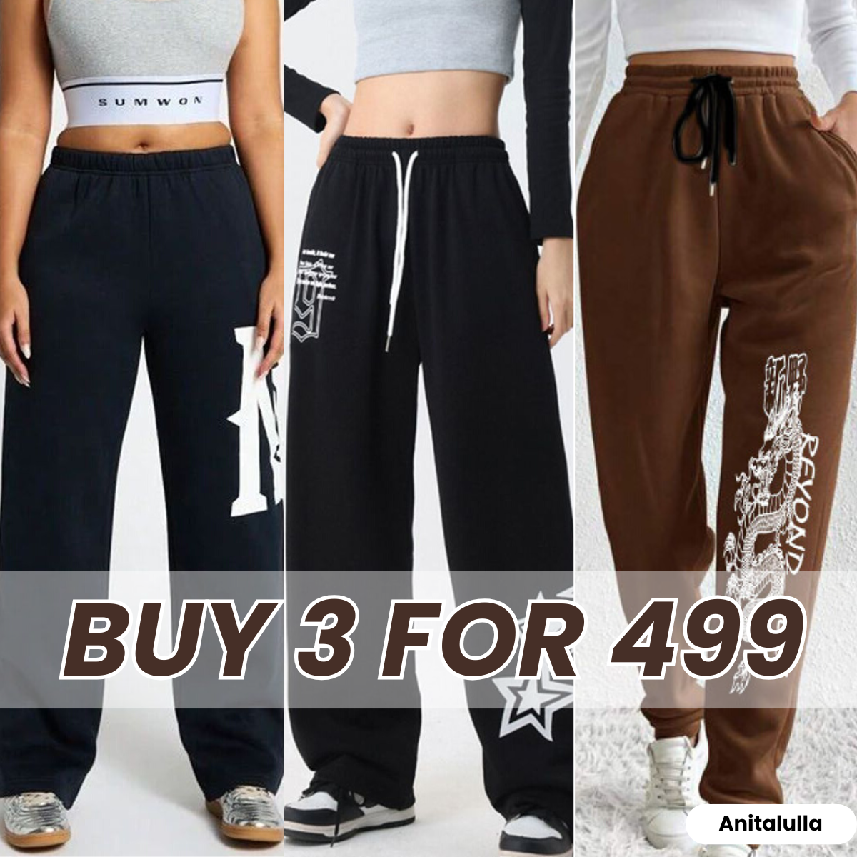 Women’s 3-Pack Solid Color Trousers - Versatile Daily Wear | WT-10