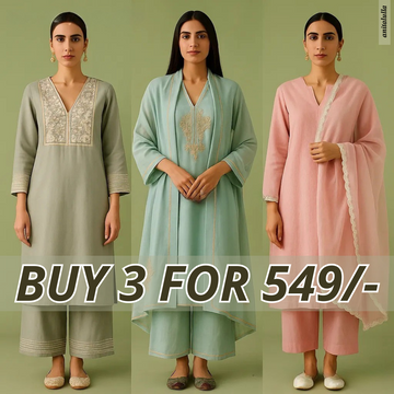 Celebrate Tradition with Our 3 Combo Festive Kurta Sets + Dupatta | FK-01