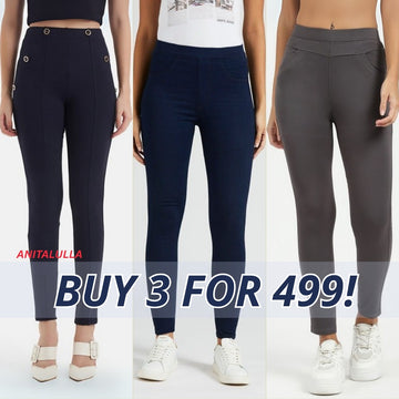 3-Pack Women's Jeggings Combo - Comfortable Stylish Bottoms | JC-10