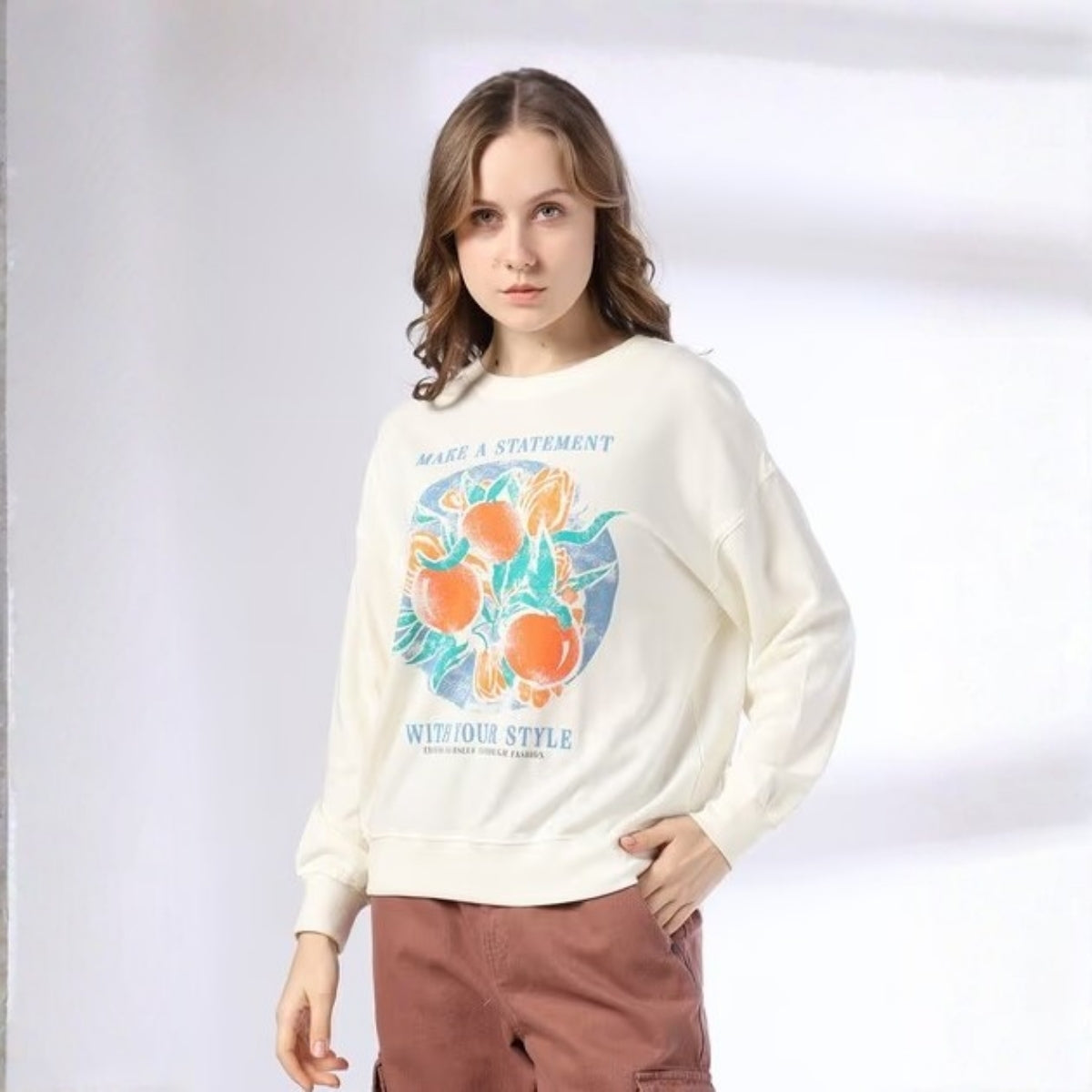 2 Stylish Sweatshirts in Black-Print & Beige | Soft, Cozy & Trendy | Up to 50% Off |SS-04