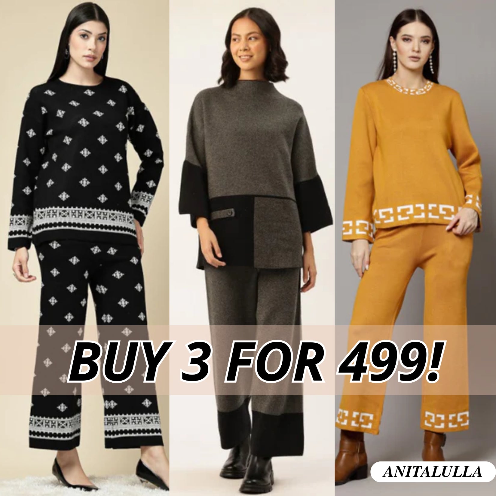 Winter Warmth Trio | Stylish 3-Piece Women’s Co-Ord Set | WC-10
