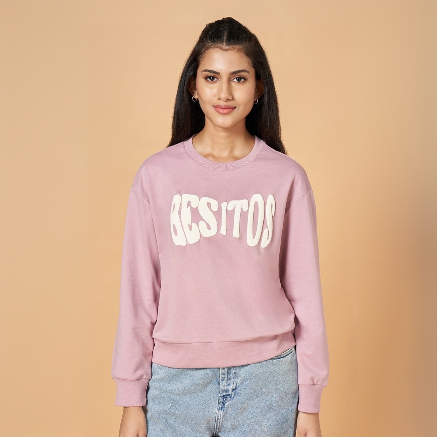 2 Stylish Sweatshirts in Beige& Baby-Pink| Soft, Cozy & Trendy | Up to 50% Off |SS-10