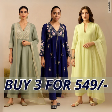 Celebrate Tradition with Our 3 Combo Festive Kurta Sets + Dupatta | FK-04
