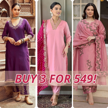 Premium Cotton Kurta Pant Dupatta Combo – Perfect for Daily Wear & Elegant Partywear| DS-10