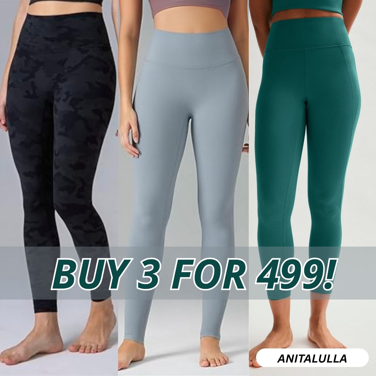 3-Pack Women's Leggings Combo - Comfortable & Stylish Bottoms | WL-05