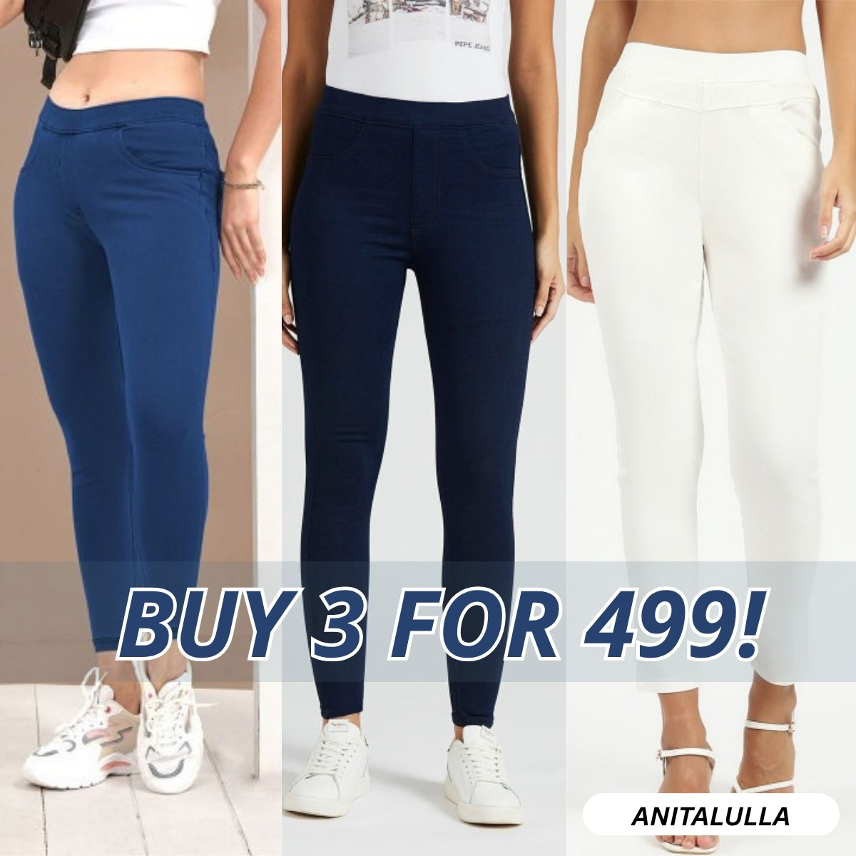 3-Pack Women's Leggings Combo - Comfortable & Stylish Bottoms | WL-06