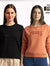 2 Stylish Sweatshirts in Orange & Black | Soft, Cozy & Trendy | Up to 50% Off |SS-02