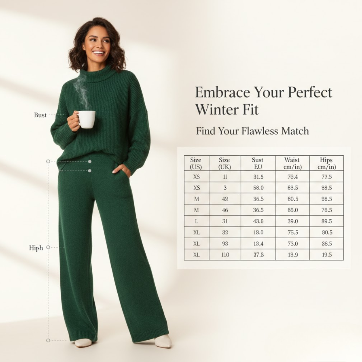 Winter Warmth Trio | Stylish 3-Piece Women’s Co-Ord Set | WC-09