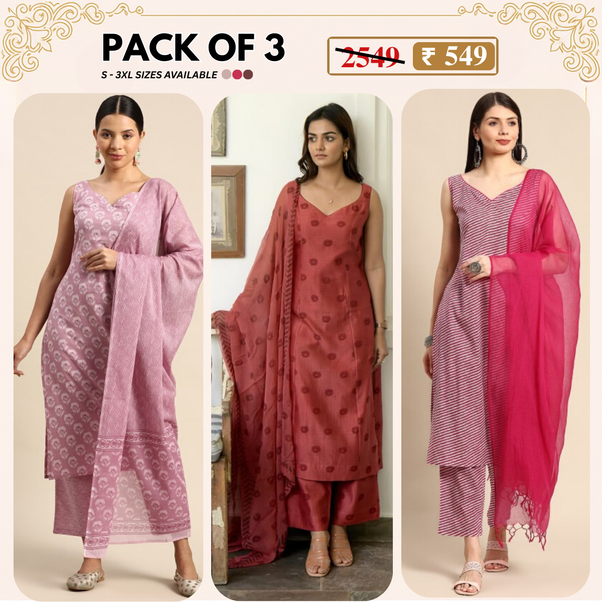 Designer Women's Kurta Set with Dupatta for Festive Wear |