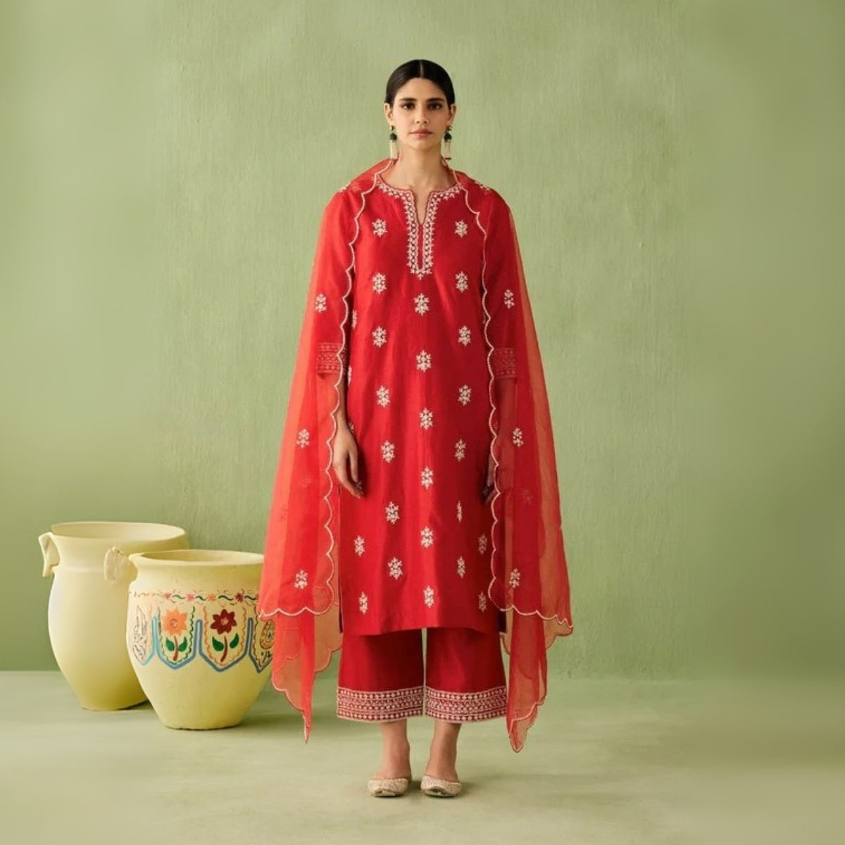 Pack of 3 Floral Print Cotton Kurta Set with Dupatta | KD-09