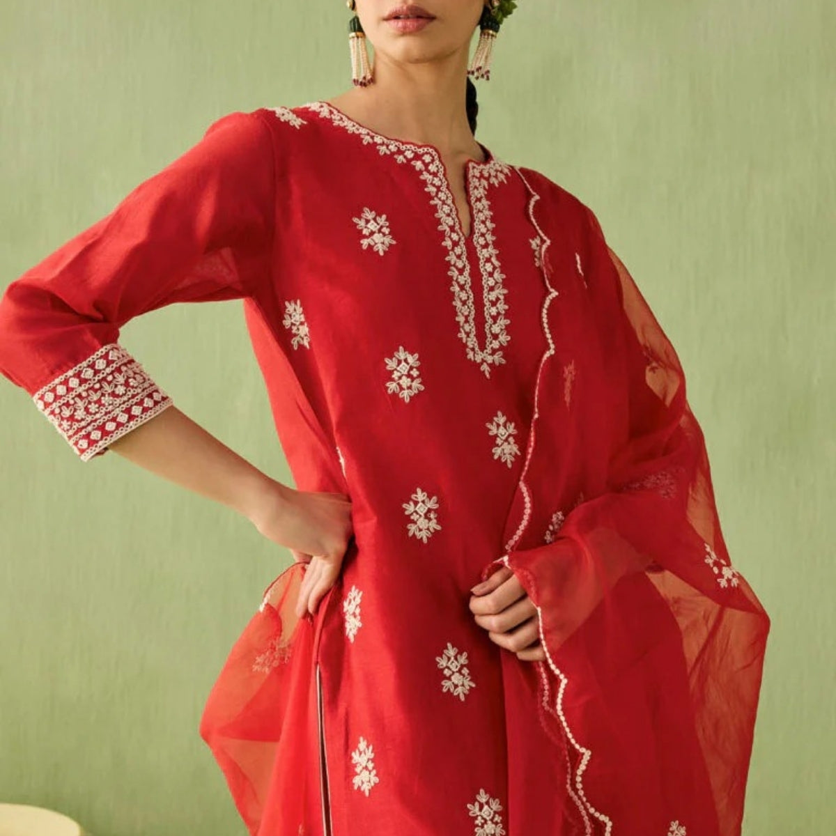 Pack of 3 Floral Print Cotton Kurta Set with Dupatta | KD-09