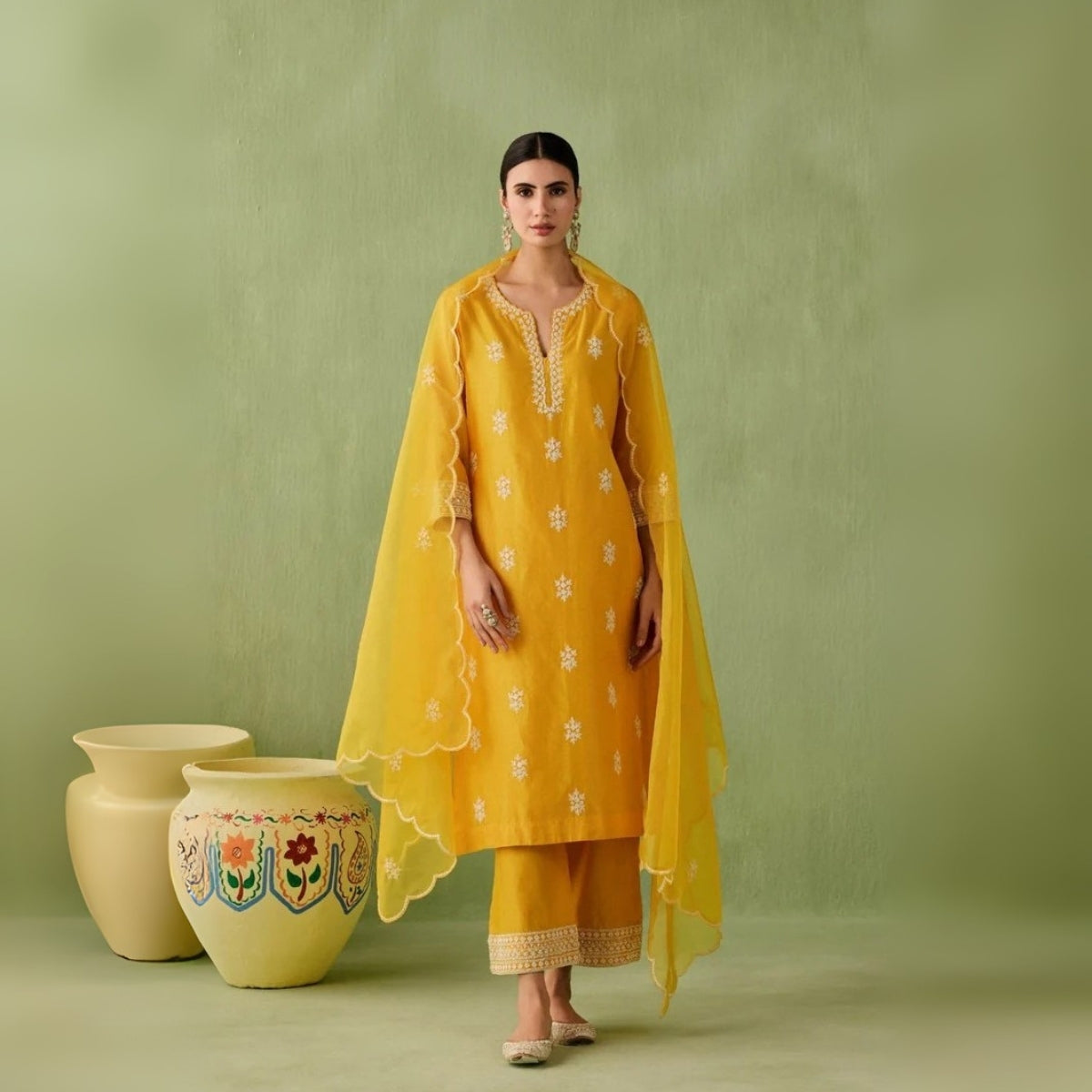 Pack of 3 Floral Print Cotton Kurta Set with Dupatta | KD-07