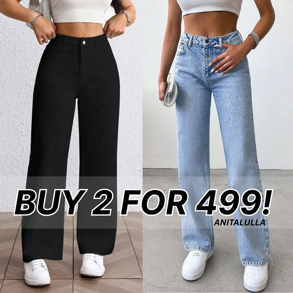 Women's 2-Pack Combo - Baggy Jeans Duo |WJ-10