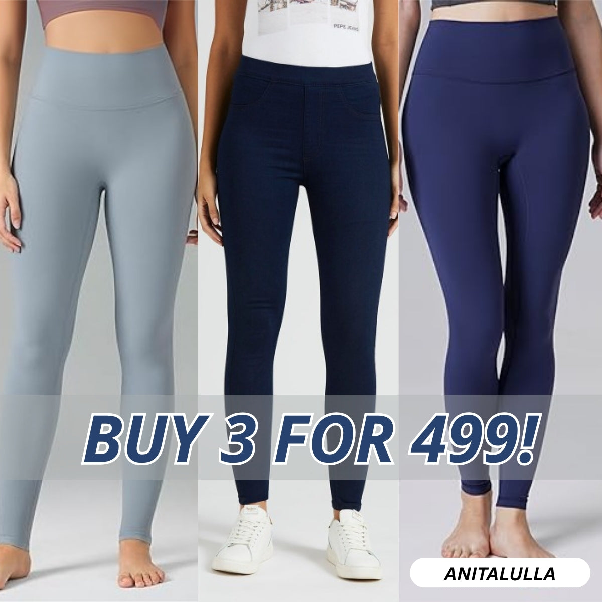 3-Pack Women's Leggings Combo - Comfortable & Stylish Bottoms | WL-10
