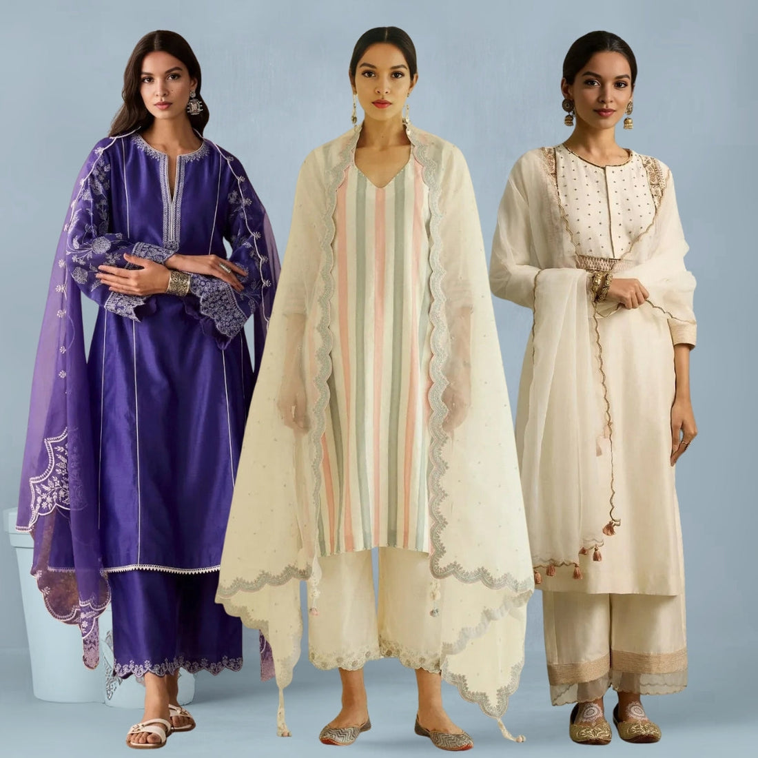 Celebrate Tradition with Our 3 Combo Festive Kurta Sets + Dupatta | FK-07