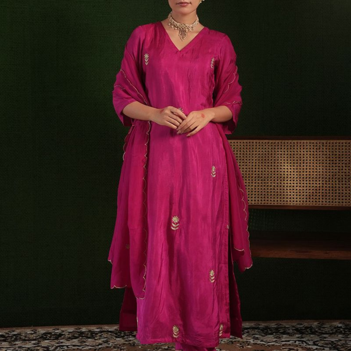 Premium Cotton Kurta Pant Dupatta Combo – Perfect for Daily Wear & Elegant Partywear | DS-12