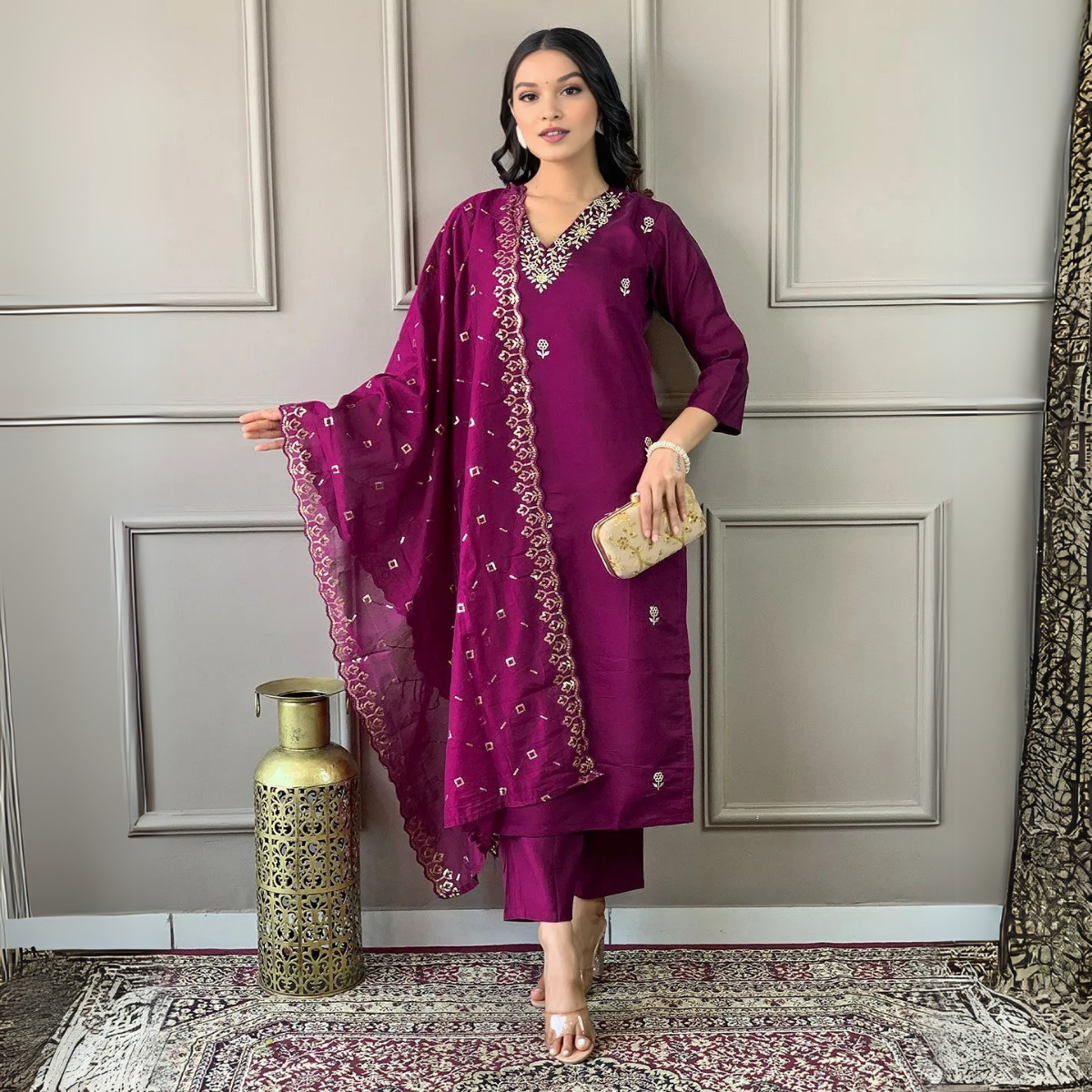 Premium Cotton Kurta Pant Dupatta Combo – Perfect for Daily Wear & Elegant Partywear | DS-02