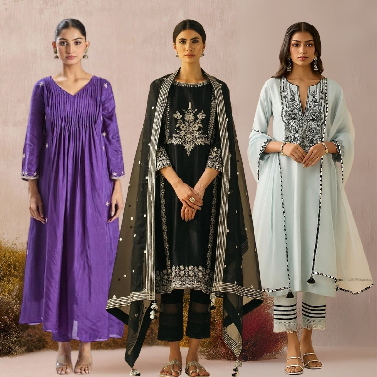 Celebrate Tradition with Our 3 Combo Festive Kurta Sets + Dupatta | FK-08