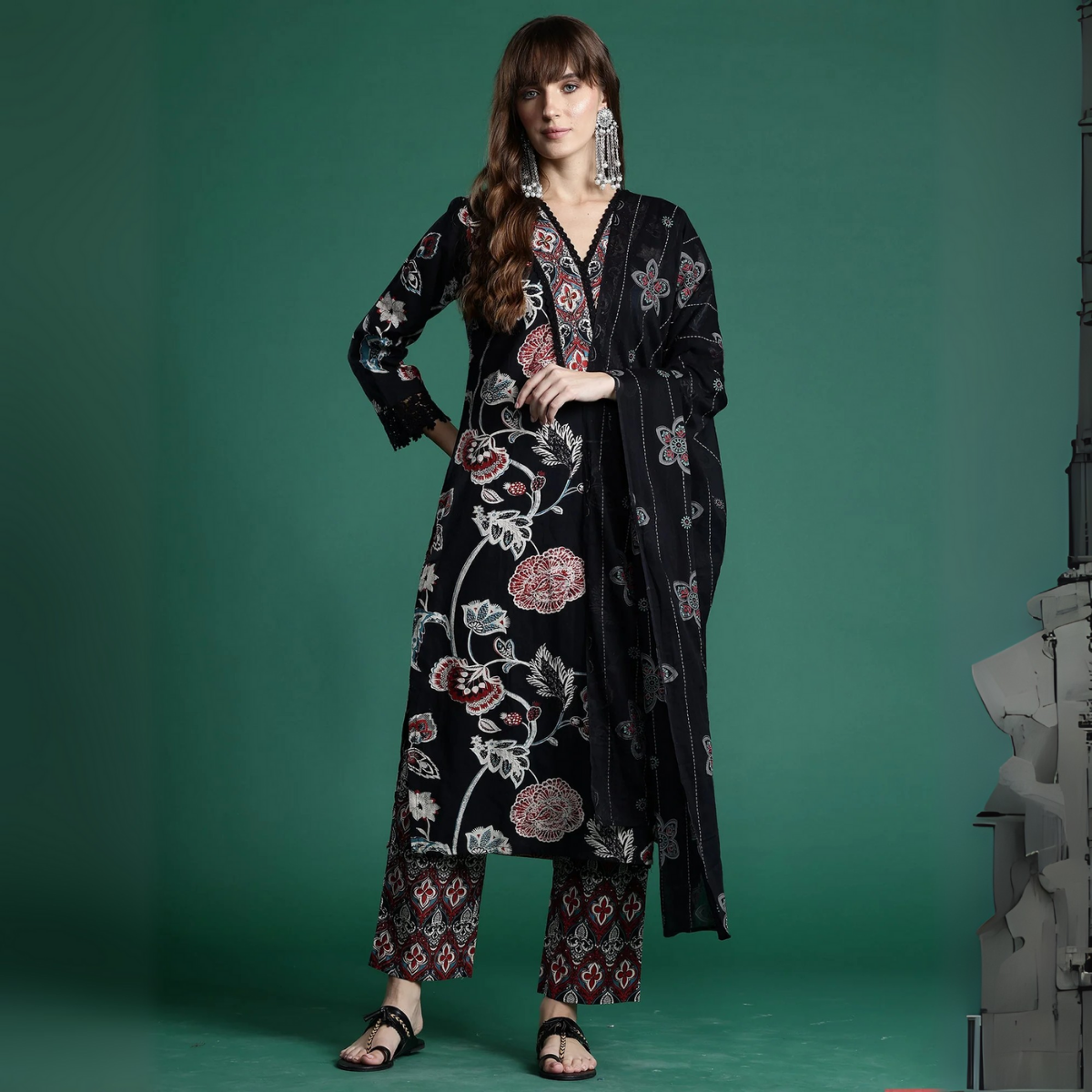 Ethnic 3-Piece Women Kurta Set with Dupatta | Ethnic Wear Made Effortless | WK-05