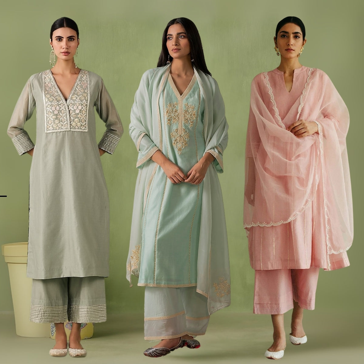 Celebrate Tradition with Our 3 Combo Festive Kurta Sets + Dupatta | FK-01