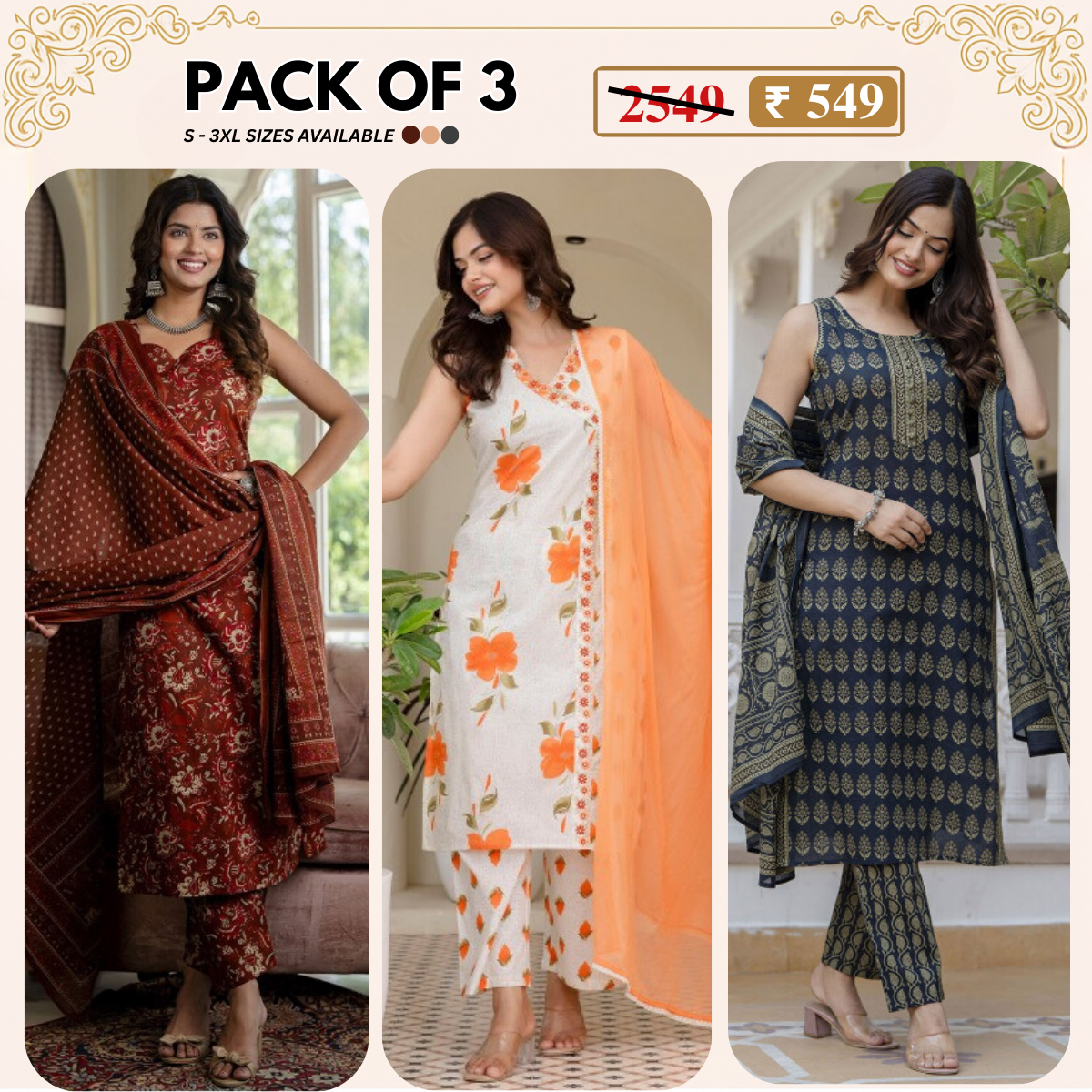 Designer Women's Kurta Set with Dupatta for Festive Wear |