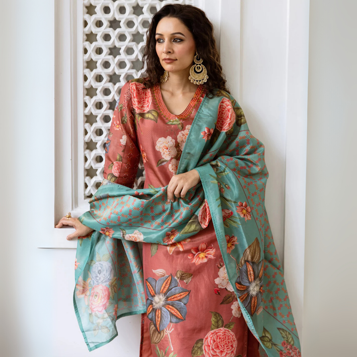 Ethnic 3-Piece Women Kurta Set with Dupatta | Ethnic Wear Made Effortless | WK-10