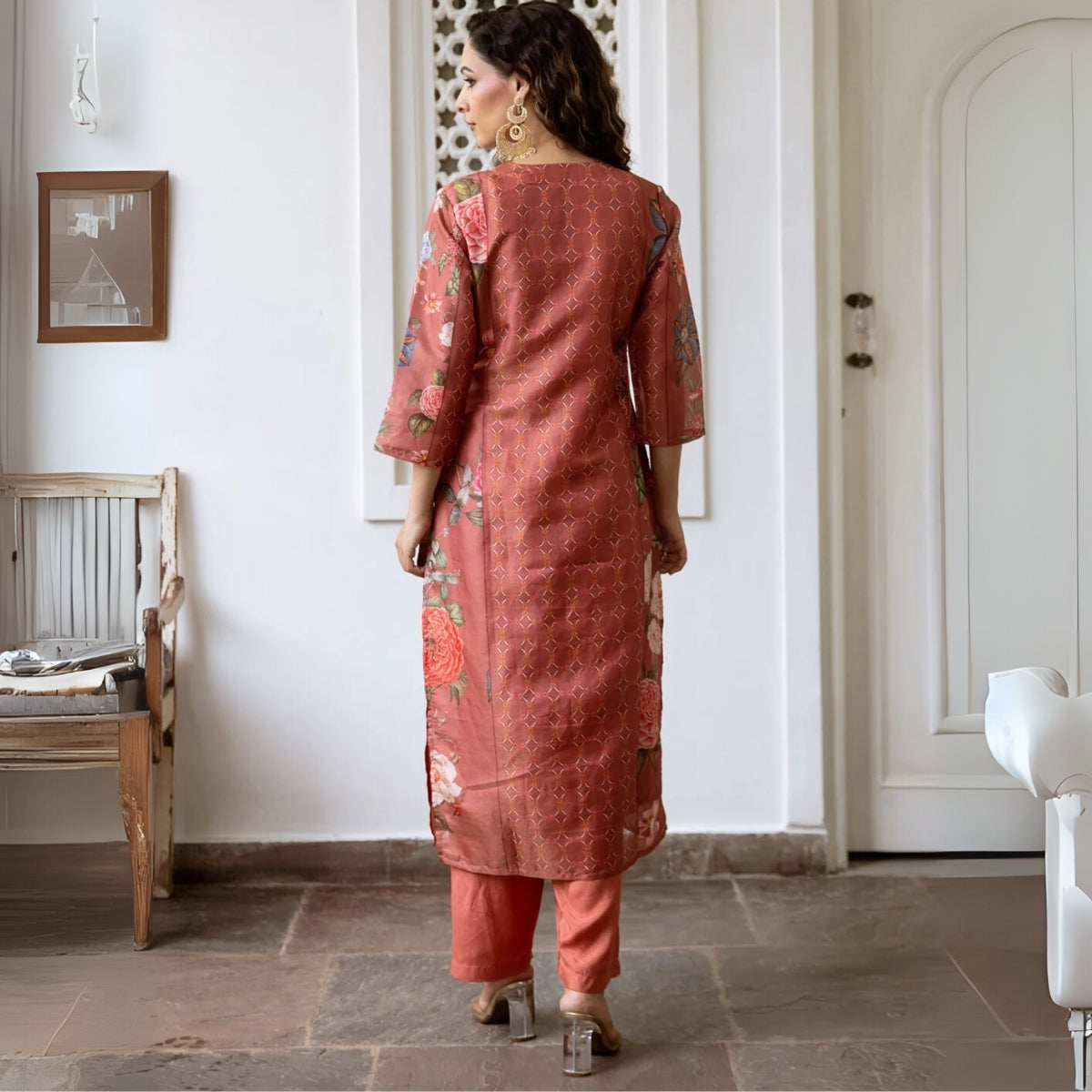 Pack of 3 Floral Print Cotton Kurta Set with Dupatta | KD-03