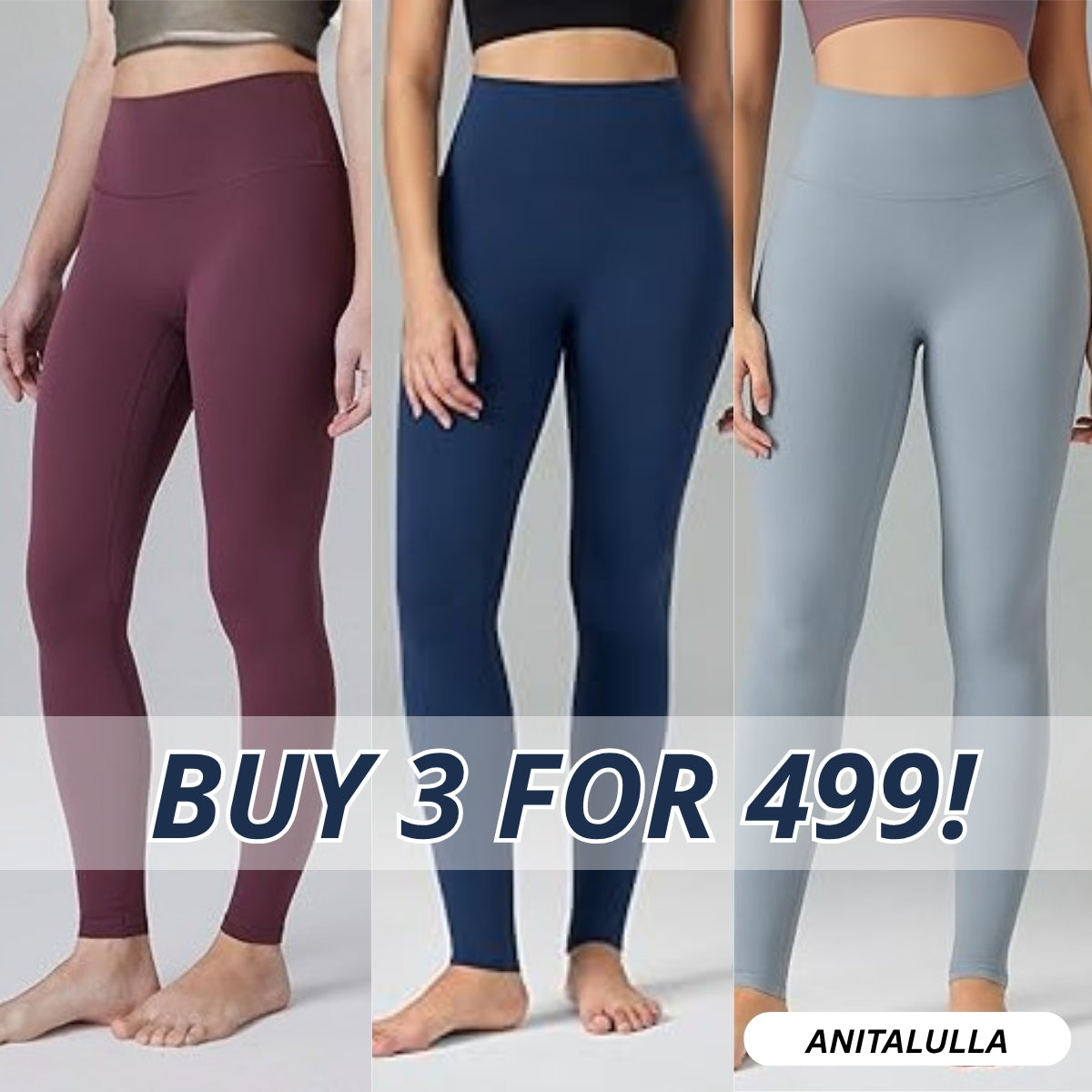 3-Pack Women's Leggings Combo - Comfortable & Stylish Bottoms | WL-02