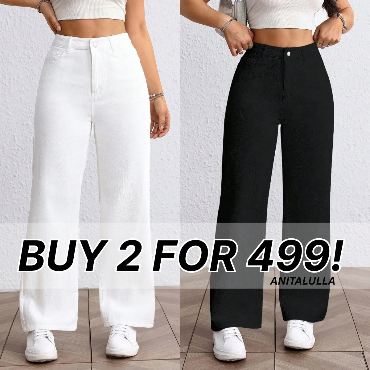 Women's 2-Pack Combo - Straight Fit Jeans Duo |WJ-02