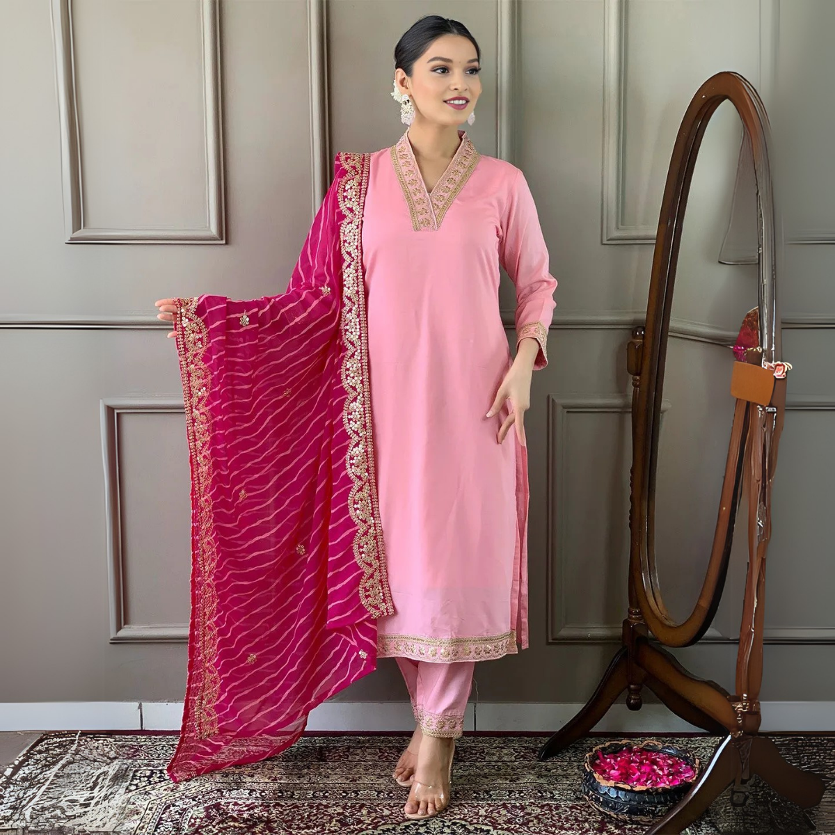 Premium Cotton Kurta Pant Dupatta Combo – Perfect for Daily Wear & Elegant Partywear| DS-05