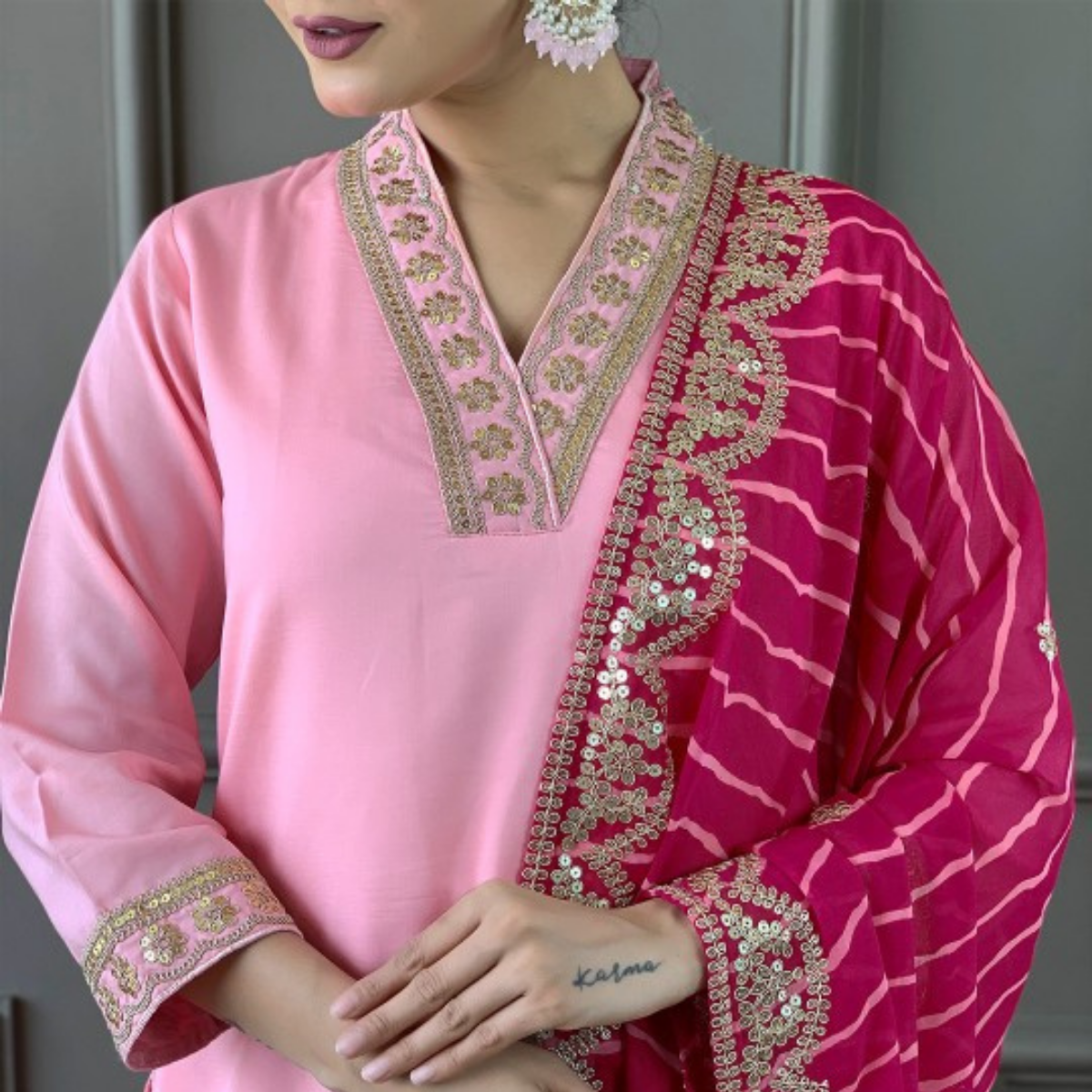 Premium Cotton Kurta Pant Dupatta Combo – Perfect for Daily Wear & Elegant Partywear| DS-05