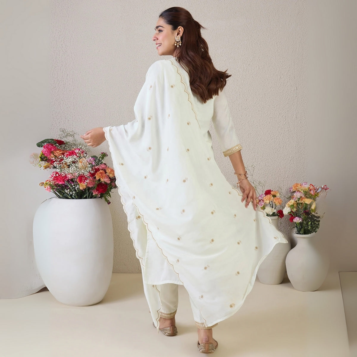Pack of 3 Floral Print Cotton Kurta Set with Dupatta | KD-04
