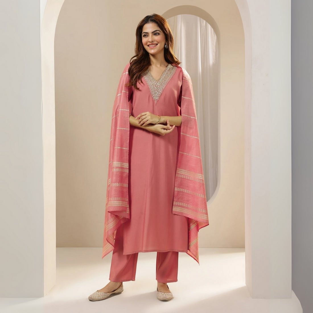 Pack of 3 Floral Print Cotton Kurta Set with Dupatta | KD-04