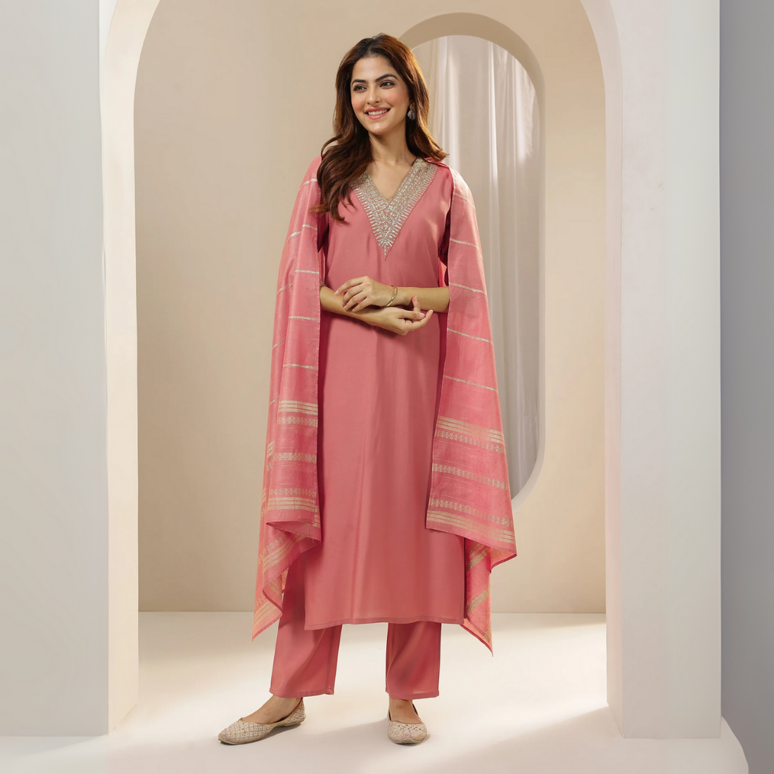 Ethnic 3-Piece Women Kurta Set with Dupatta | Ethnic Wear Made Effortless | WK-01
