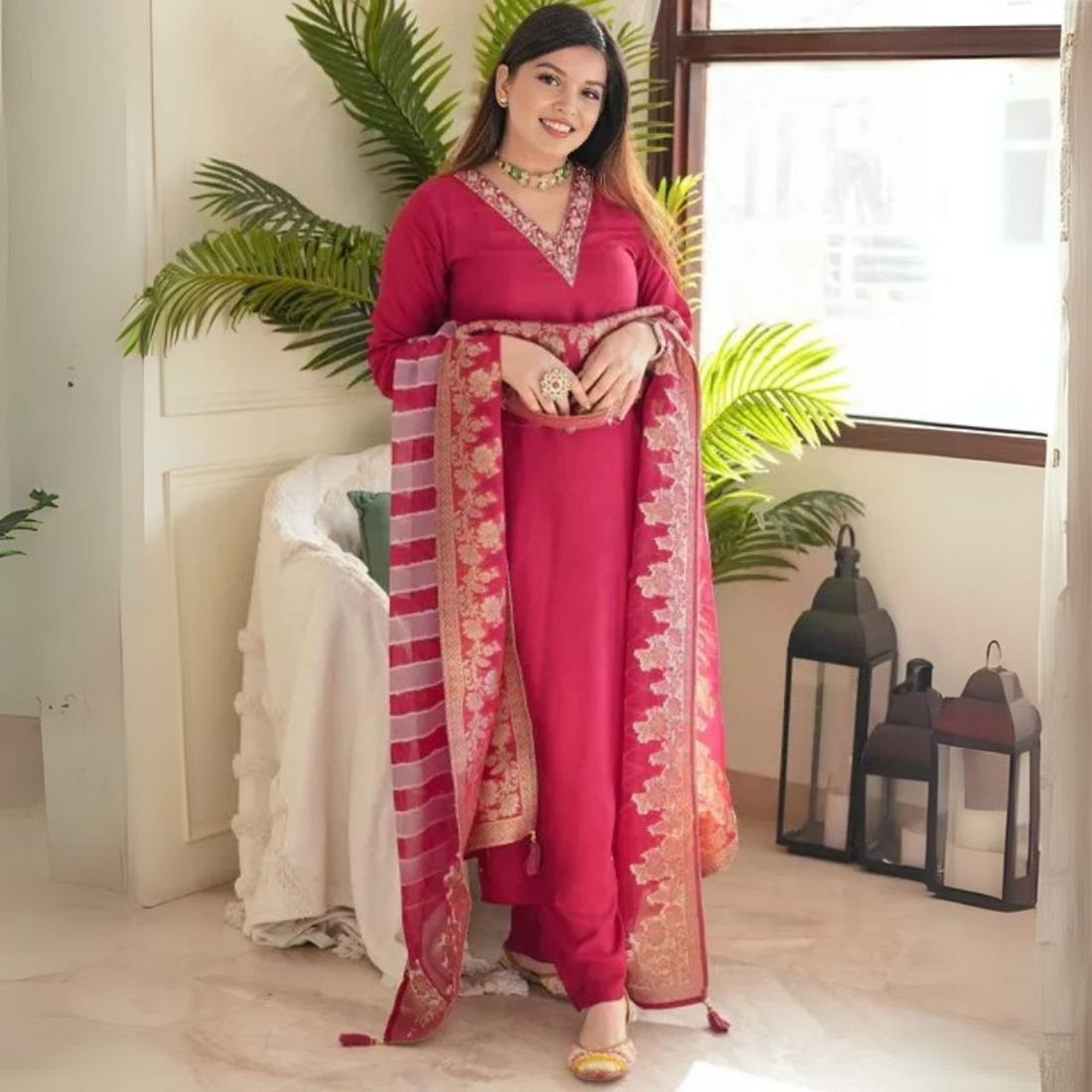 Premium Cotton Kurta Pant Dupatta Combo – Perfect for Daily Wear & Elegant Partywear | DS-09