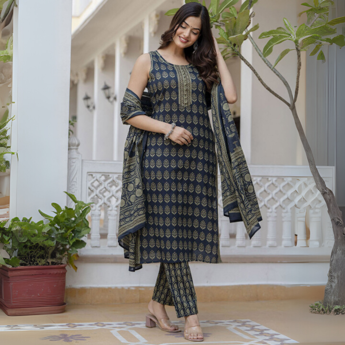 Designer Women's Kurta Set with Dupatta for Festive Wear |