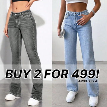 Women's 2-Pack Combo - Straight Fit Jeans Duo |WJ-03