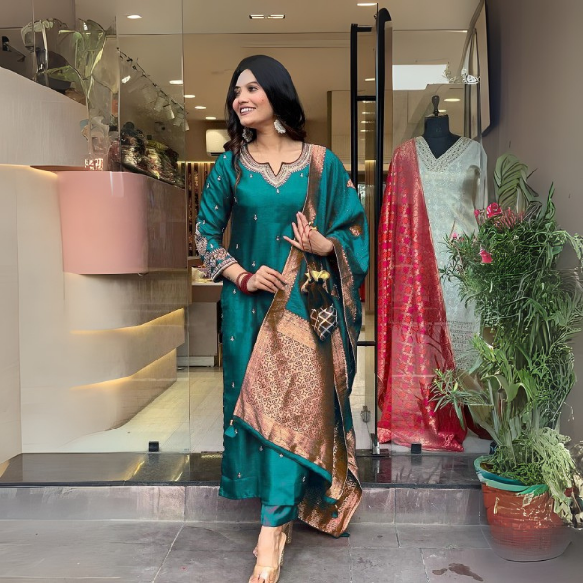 Premium Cotton Kurta Pant Dupatta Combo – Perfect for Daily Wear & Elegant Partywear | DS-04