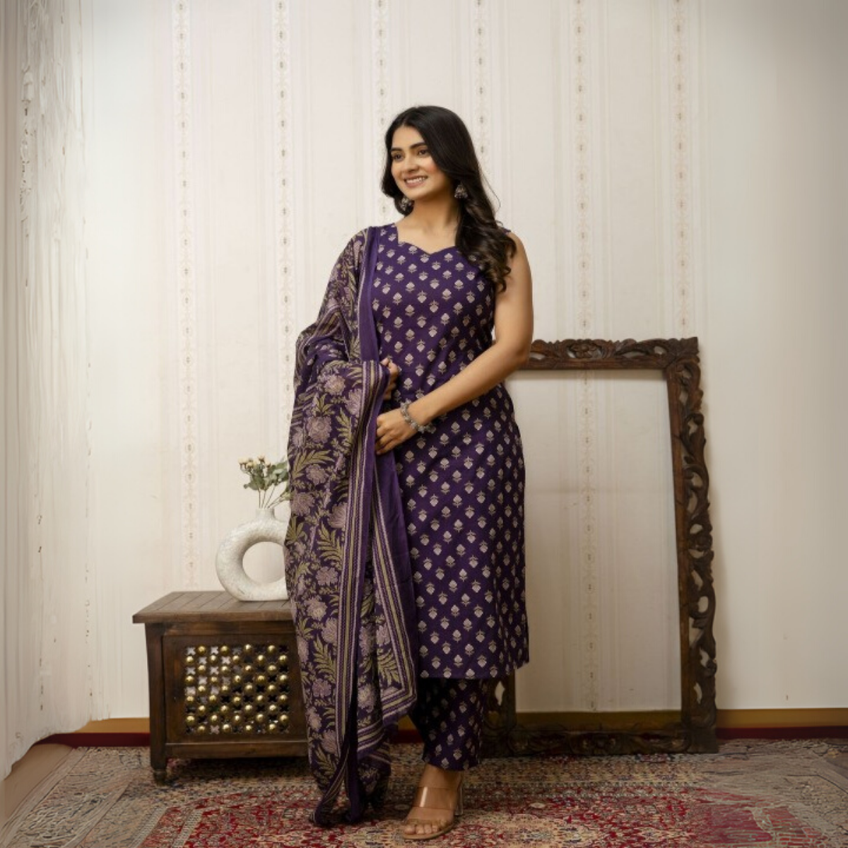 Designer Women's Kurta Set with Dupatta for Festive Wear |