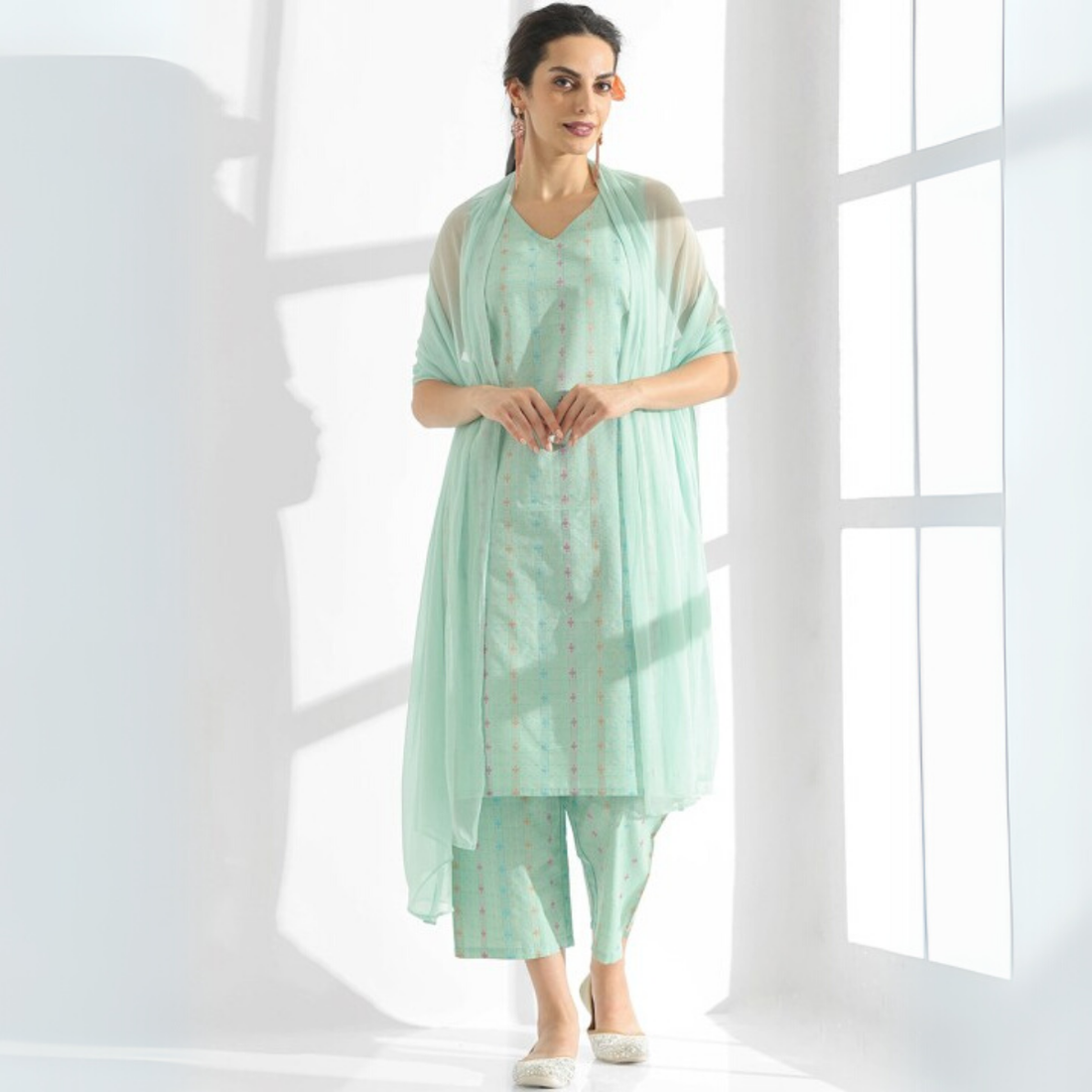 Designer Women's Kurta Set with Dupatta for Festive Wear |