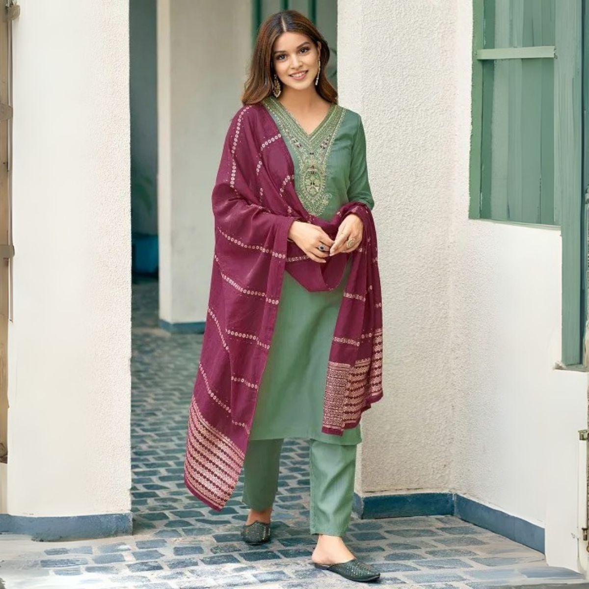 Premium Cotton Kurta Pant Dupatta Combo – Perfect for Daily Wear & Elegant Partywear | DS-11
