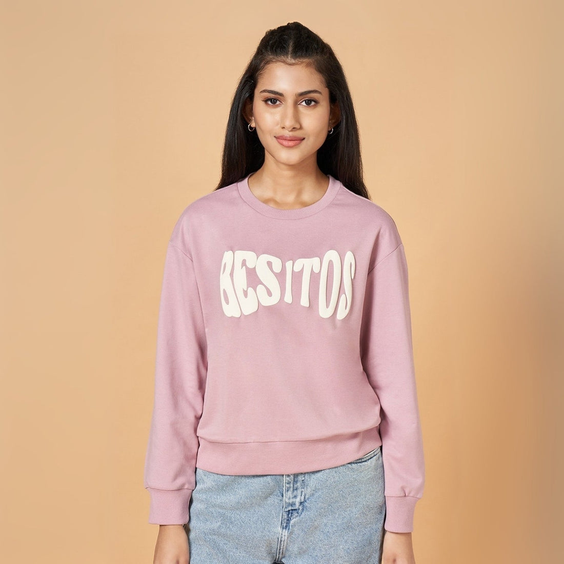 2 Stylish Sweatshirts in Beige& Baby-Pink| Soft, Cozy & Trendy | Up to 50% Off |SS-10
