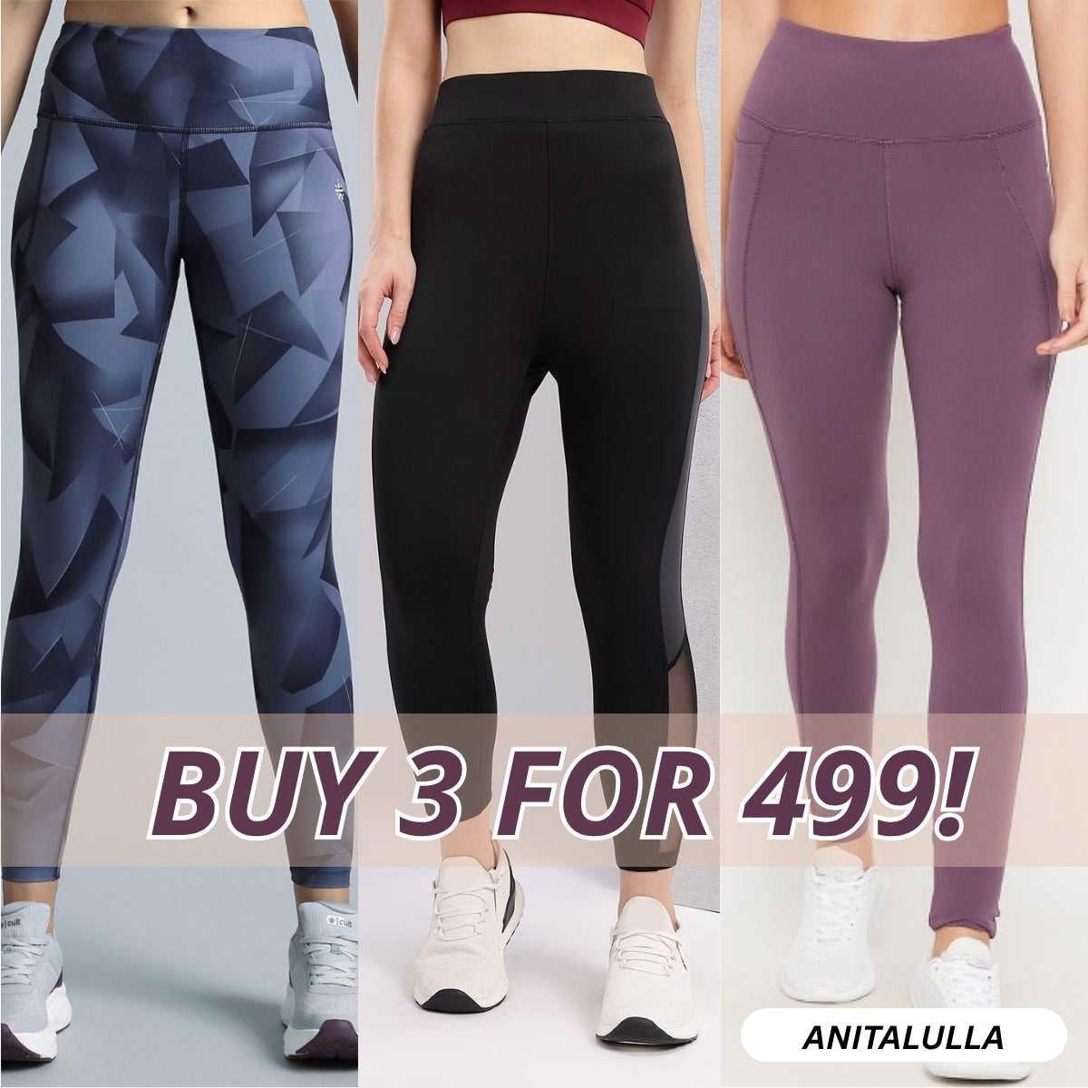 3-Pack Women's Leggings Combo - Comfortable & Stylish Bottoms | WL-04