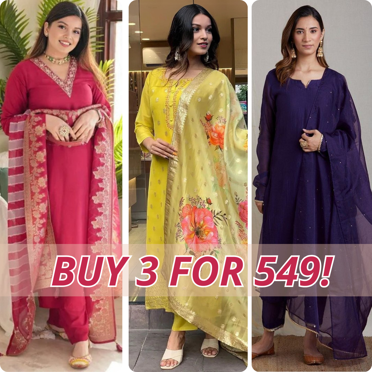 Premium Cotton Kurta Pant Dupatta Combo – Perfect for Daily Wear & Elegant Partywear | DS-09