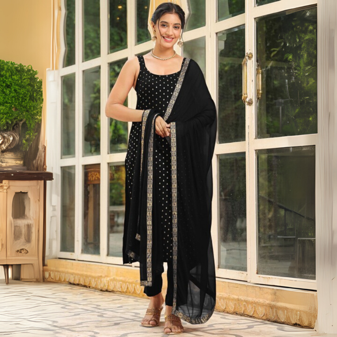 Designer Women's Kurta Set with Dupatta for Festive Wear |