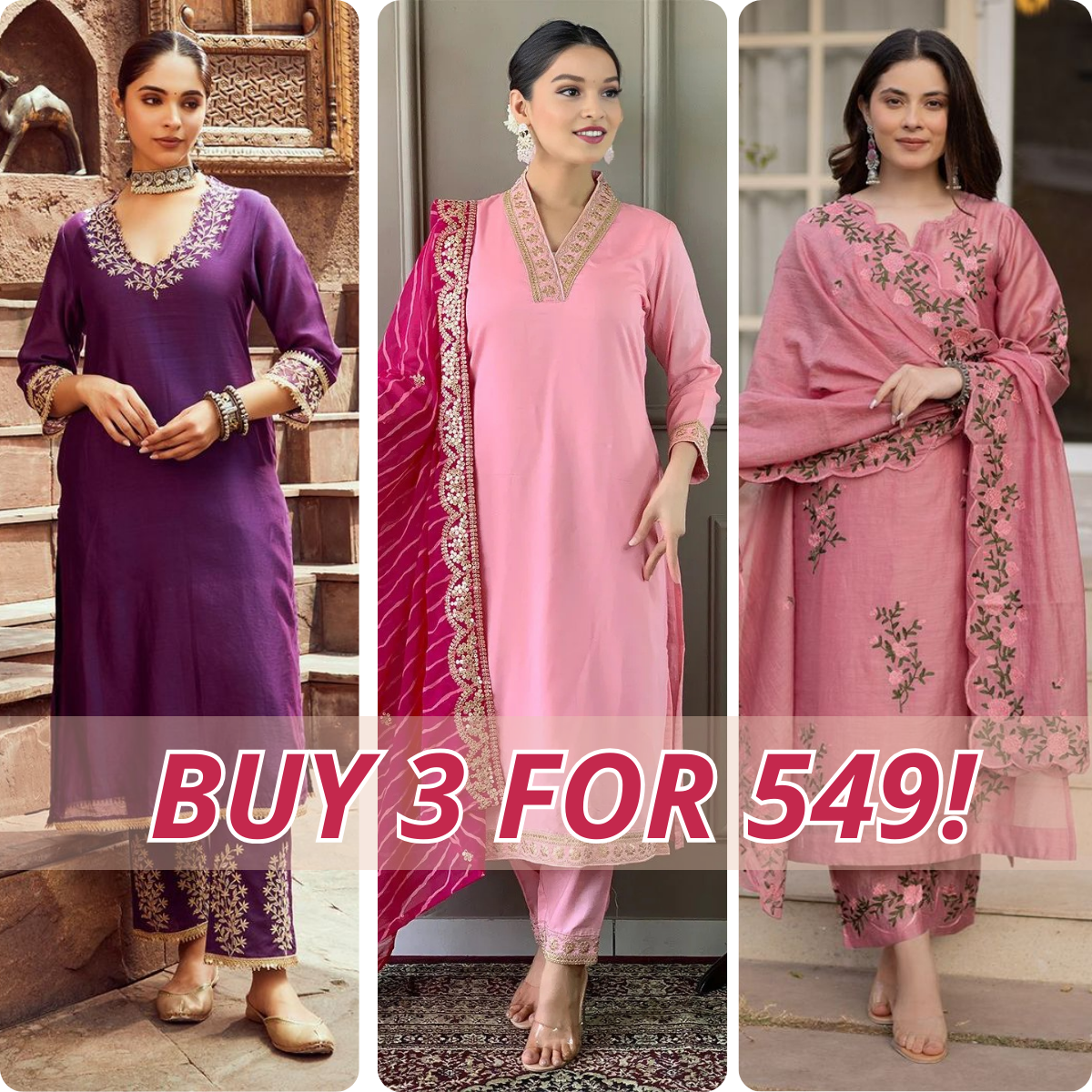 Premium Cotton Kurta Pant Dupatta Combo – Perfect for Daily Wear & Elegant Partywear| DS-10