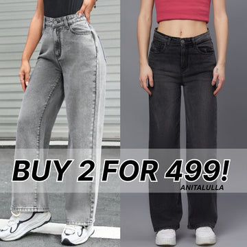 Women's 2-Pack Combo - Straight Fit Jeans Duo |WJ-05