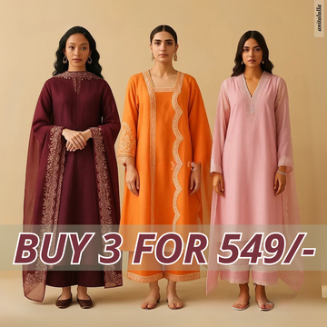 Celebrate Tradition with Our 3 Combo Festive Kurta Sets + Dupatta | FK-05