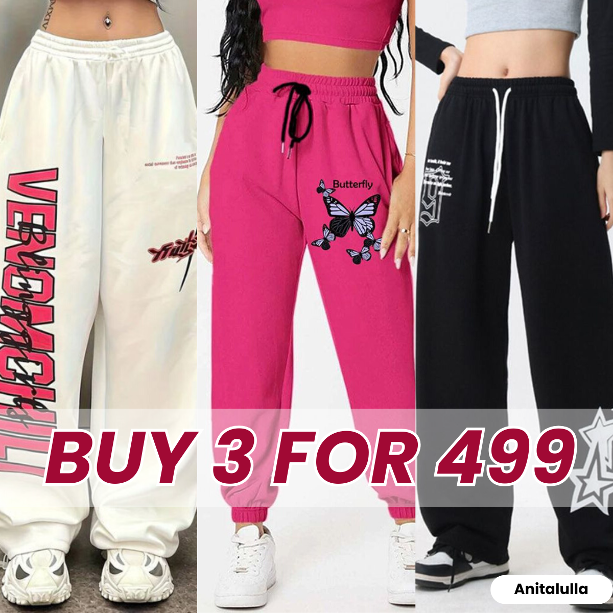 Women’s 3-Pack Solid Color Trousers - Versatile Daily Wear | WT-05