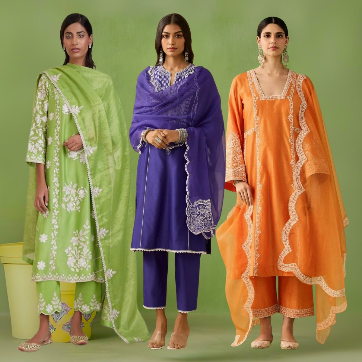 Celebrate Tradition with Our 3 Combo Festive Kurta Sets + Dupatta | FK-03